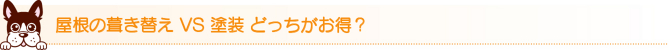 屋根の葺き替え VS 塗装 どっちがお得? 屋根の葺き替え VS 塗装 どっちがお得?